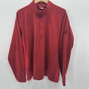 Merrell Sweater Mens XL Gray 1/4 Zip Long Sleeve Fleece Pullover Jacket Active